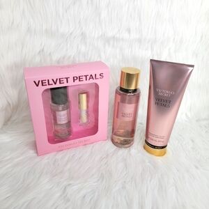 Victoria's Secret Velvet Petals Body Mist & Lip Gloss Gift Set Bundle.